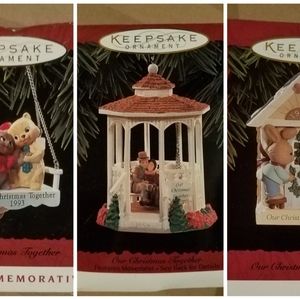 Lot of 3 "Our Christmas Together" Hallmark Keepsake ornaments